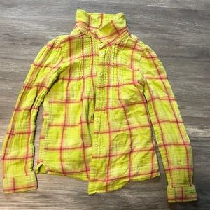 Pink and yellow button up